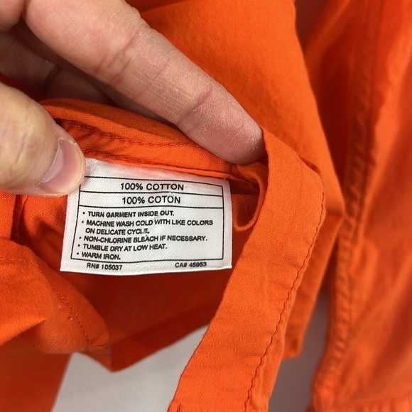 Ariat Embroidered Orange Western Metal Snap Button Long Sleeve Top Size M Womens - Picture 9 of 12